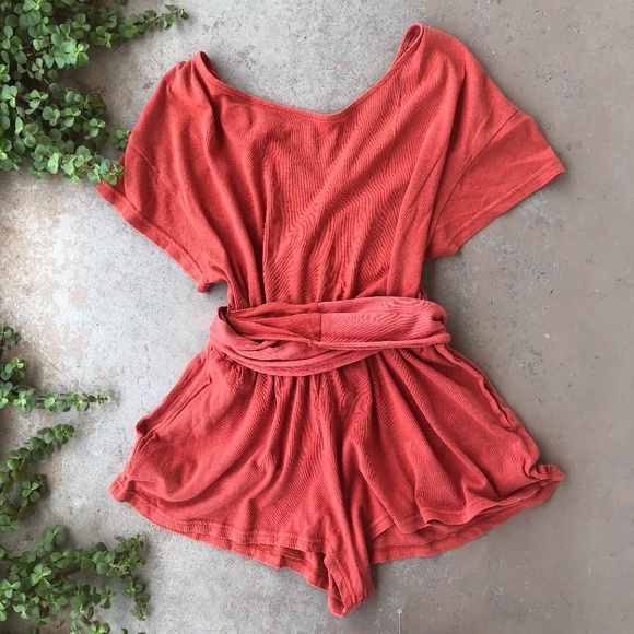 free people orange romper